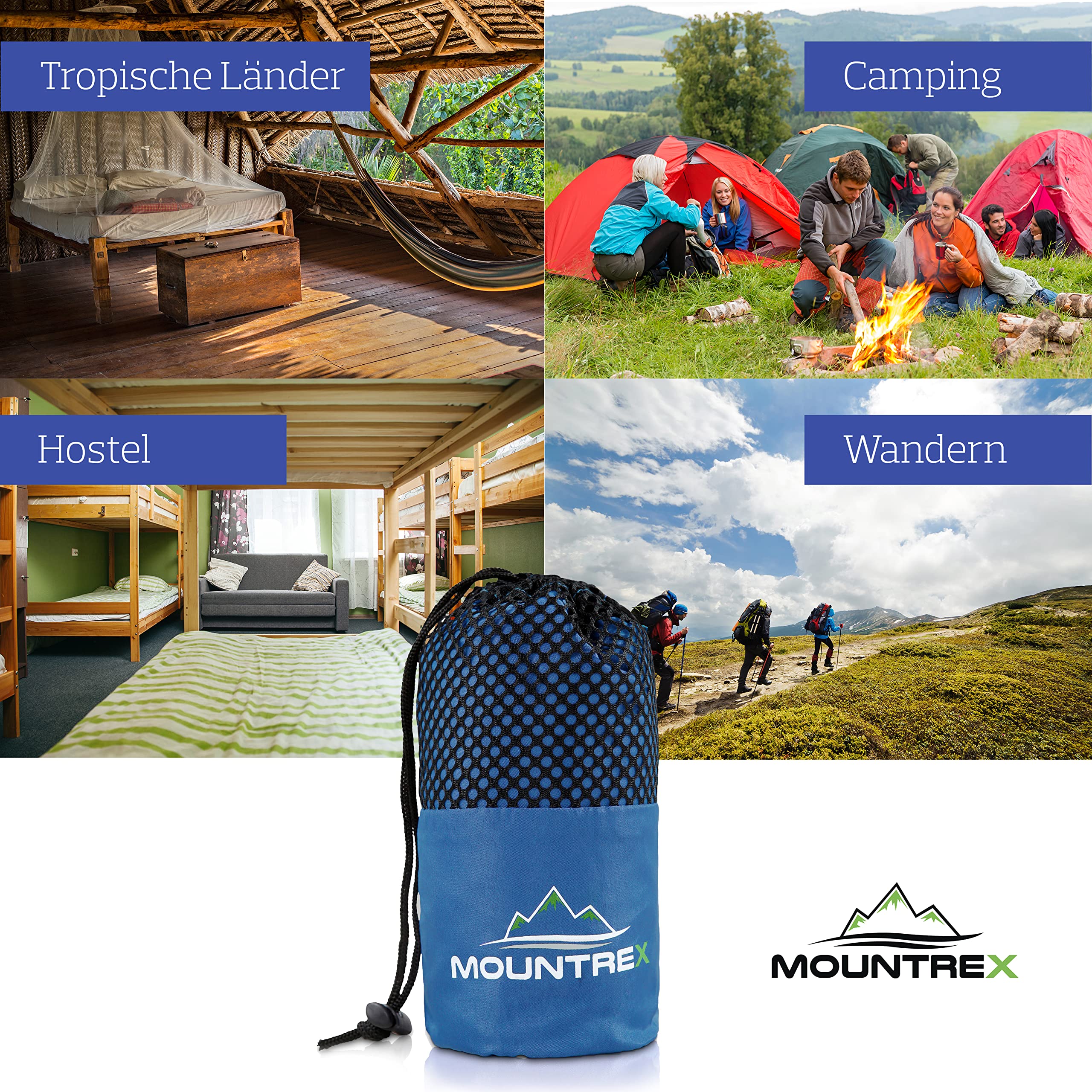 MOUNTREX® Śpiwór letni, śpiwór z zamkiem błyskawicznym na całej długości (220 x 90 cm), do użytku na zewnątrz i wewnątrz, śpiwór letni, śpiwór wewnętrzny, mały rozmiar po spakowaniu i wyjątkowo miękki