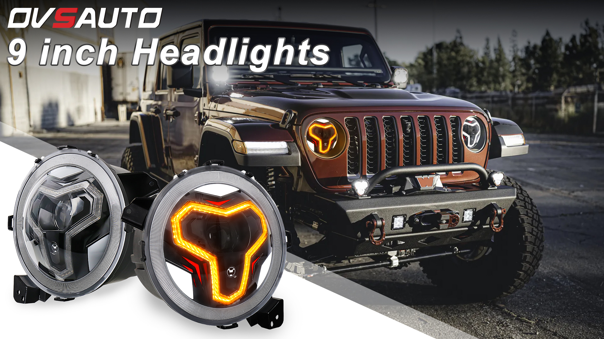Amazon.com: OVSAUTO JL LED Headlights, 9 inch Headlights with