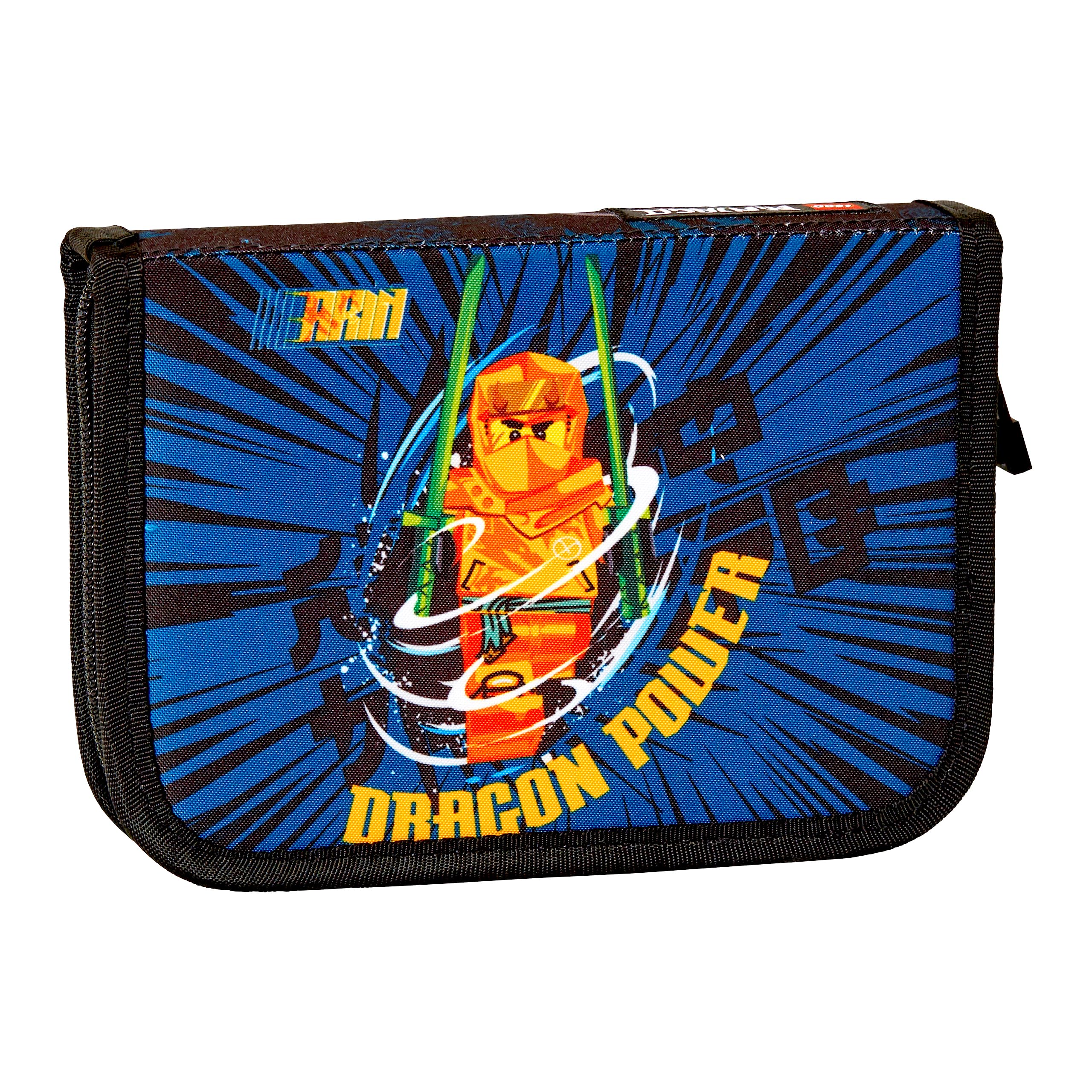 SKANDO BAGS LEGO® NINJAGO® Federmäppchen Junge gefüllt Arin – Federmappe mit Klappe inkl. Schulzubehör, Namensschild & Stundenplan, 20 x 14 x 4 cm – für Schule