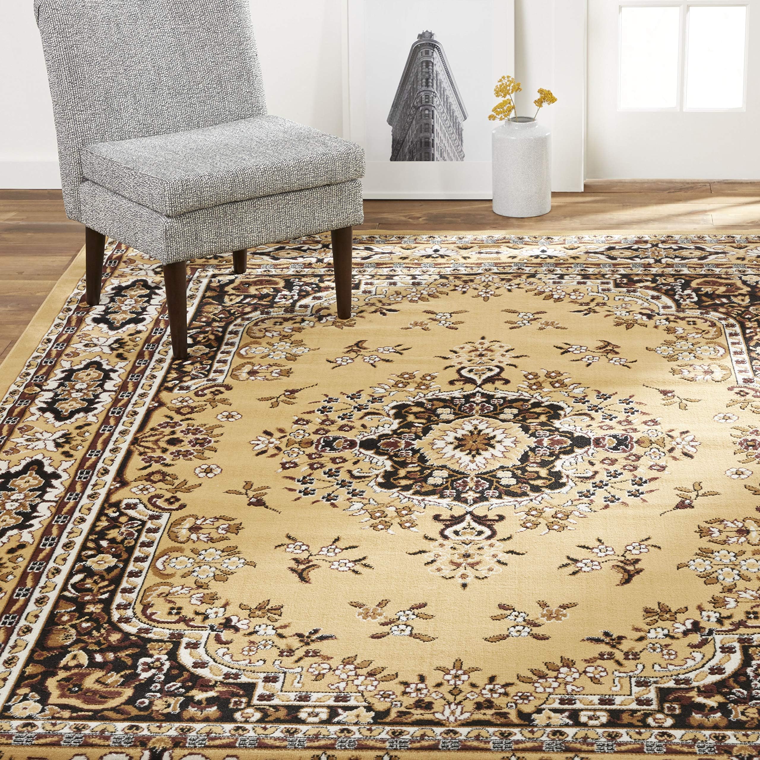 Home Dynamix Premium Sakarya Traditional Rectangle Area Rug - Tan (7'8" x 10'7")