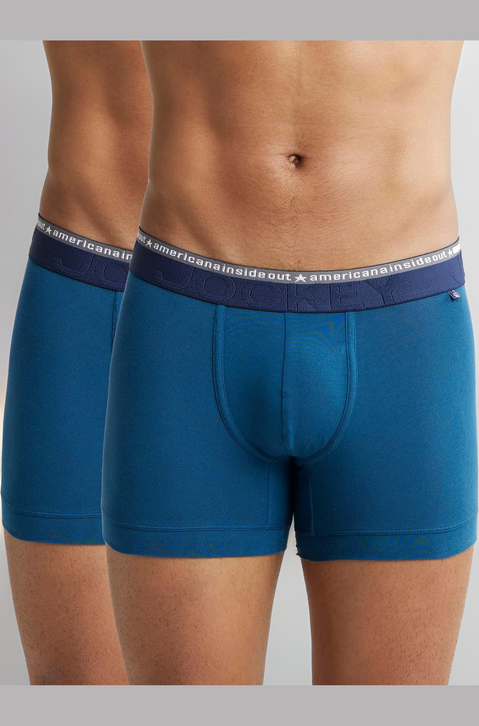 Jockey US60 Men's Super Combed Cotton Elastane Stretch Solid Trunk with Ultrasoft Waistband (Pack of 2)