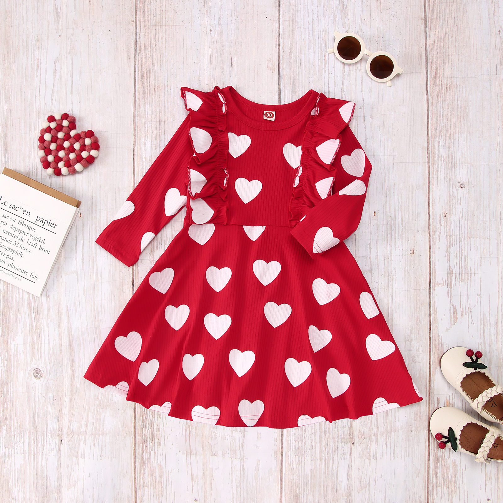white christmas dresses Mia Belle Girls Heart Layered Tulle Dress main image 0