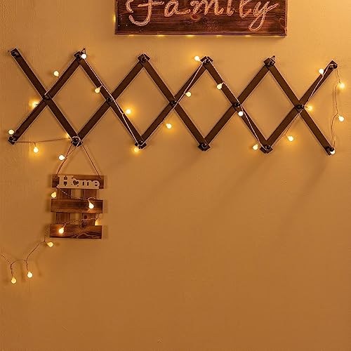 Miniatura 6 de SKOLOO Perchero de pared para sombreros con 17 ganchos, de madera maciza, moderno, expandible, para abrigos, sombreros, bolsos, gorras de béisbol,