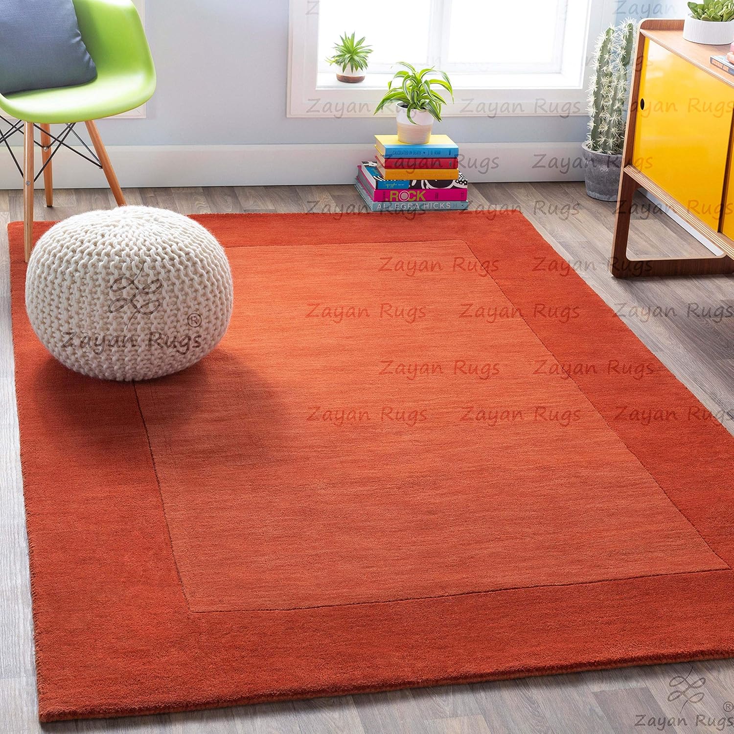 Buy Shifa Rugs Plain Carpet with Border and Ground Carpet for Living Room Bedroom and Hall Size