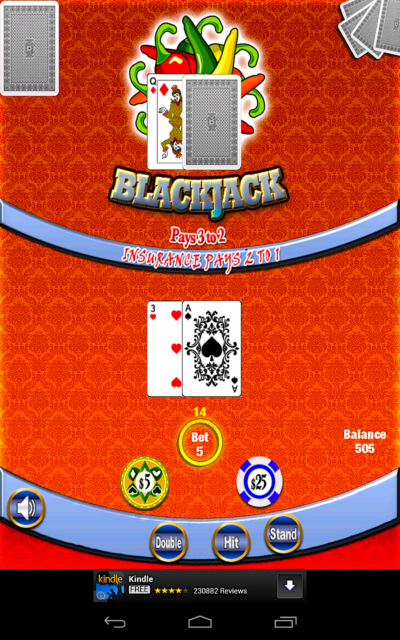 Chili Soup Blackjack 21 Free for Kindle Fire Spicy Diamond Blackjack