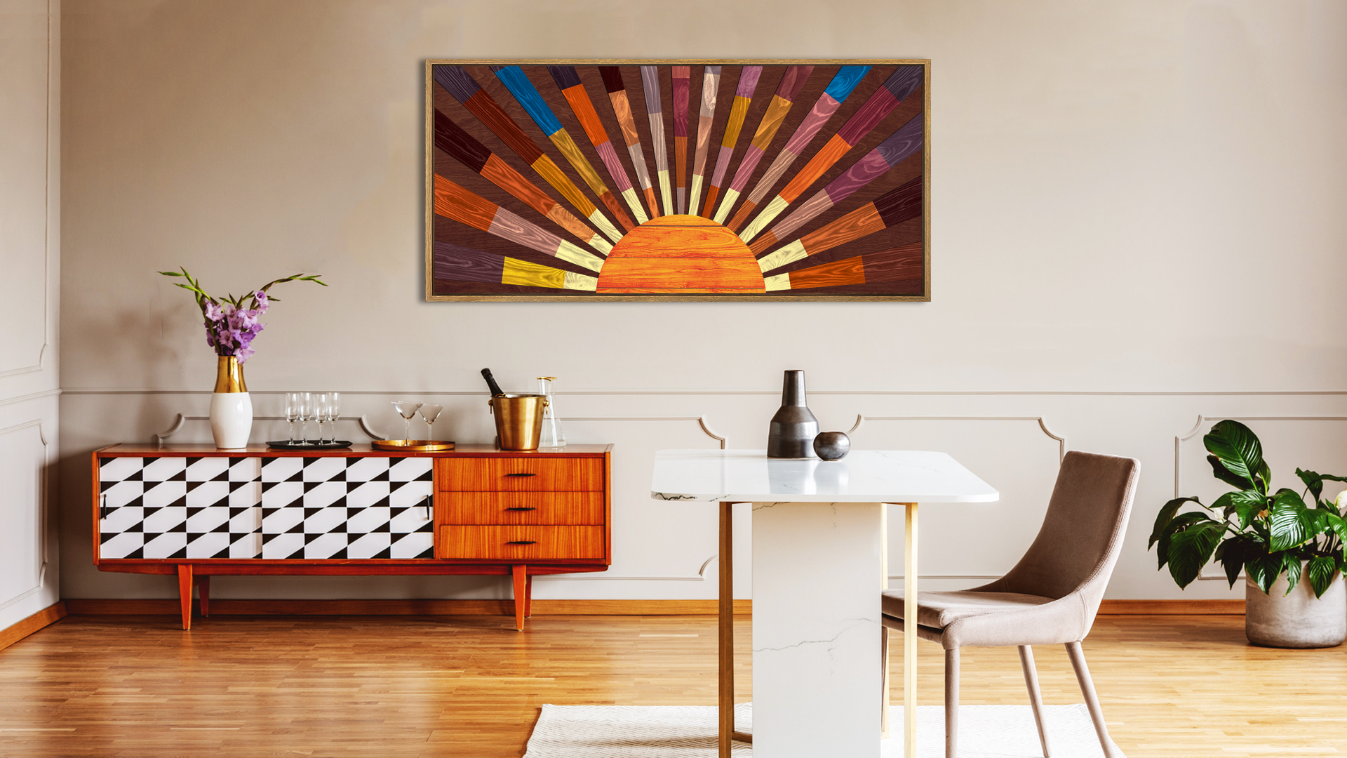 Amazon.com: IARTTOP Extra Large Wood Sun Framed Wall Art 20x40