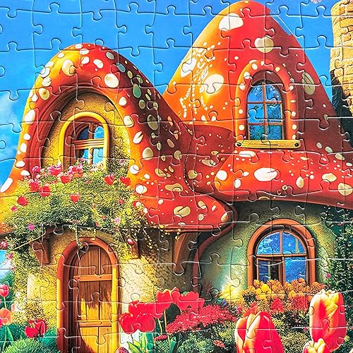 Miniatura 3 de Rompecabezas de 300 piezas para adultos y niños, rompecabezas de Pascua, casa de hongos