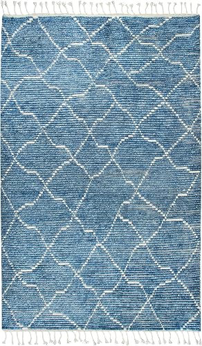 Rizzy Home | BK993A | Berkley Collection | Wool Area Rug | 5'6" x 8'6" | Blue/Na