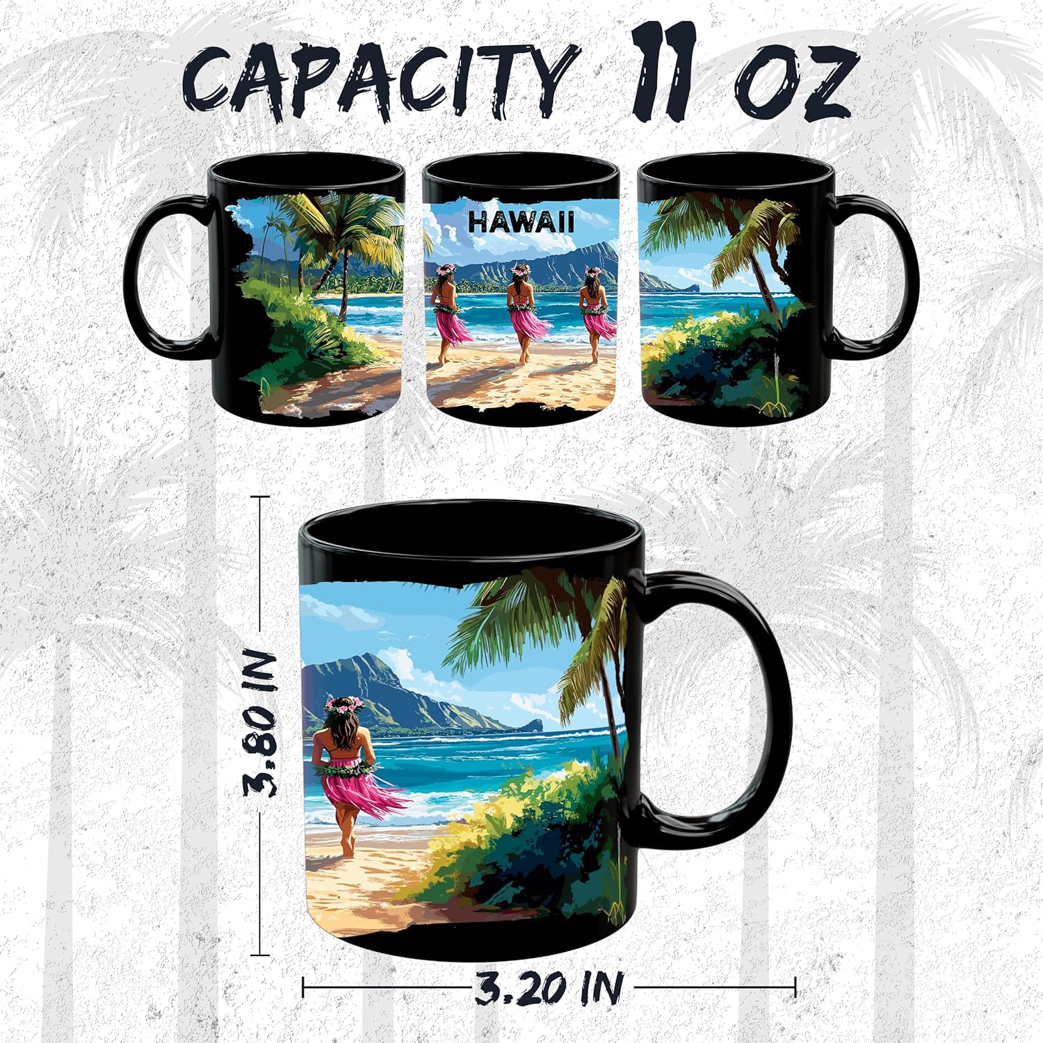 Hawaii State Ceramic Coffee Mug 11oz Aloha Spirit Islands - Tea Coffee Mug with Comfortable Grip - Unique Fun Gift Cup for Office or Home - Vibrant Long-Lasting Print ID45211 - Image 2
