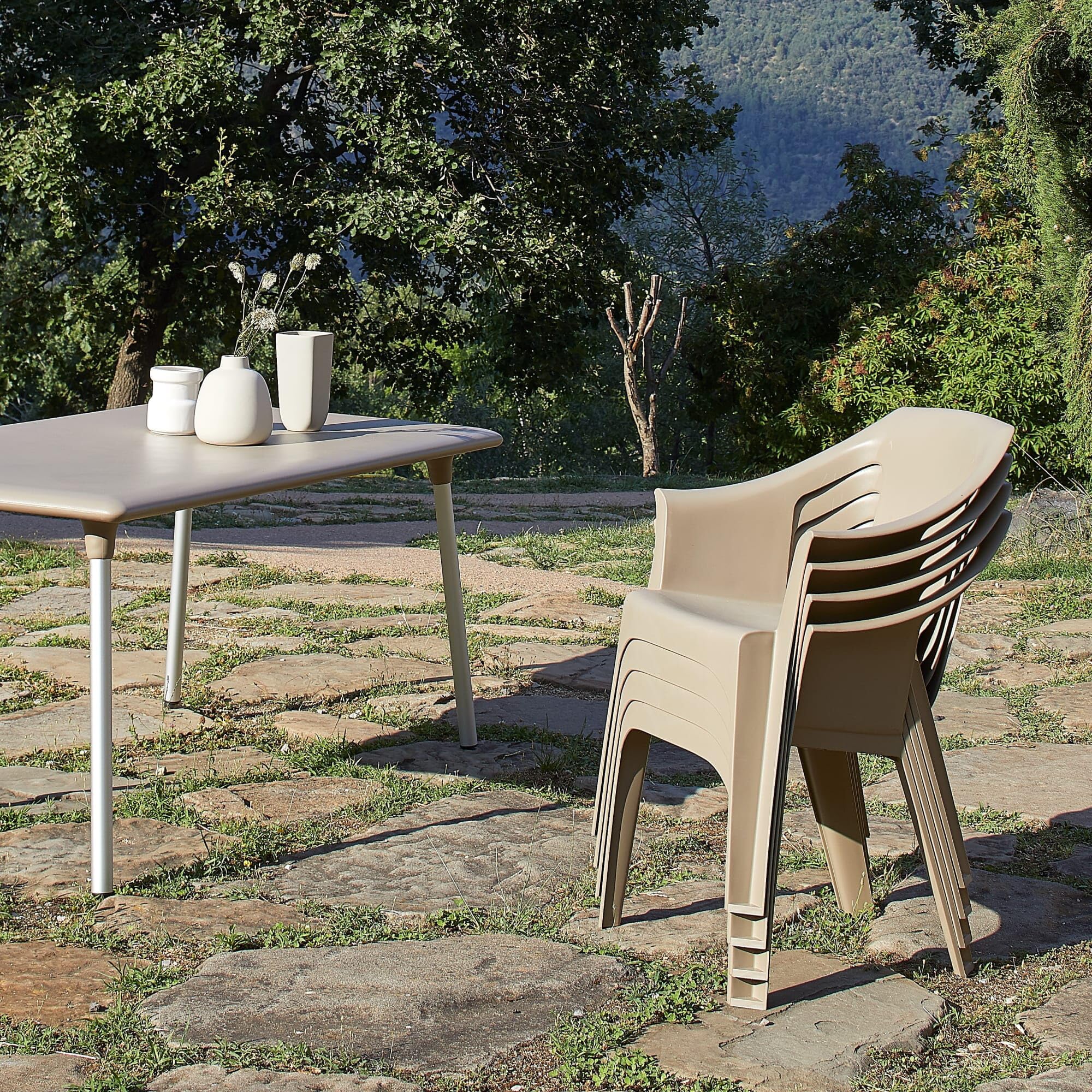 garbar Cool Set 2 Silla con Brazos Exterior | jardín, terraza, balcón, Picnic, Camping, Catering, Eventos, reuniones | diseño, Ligero, apilable | Blanco