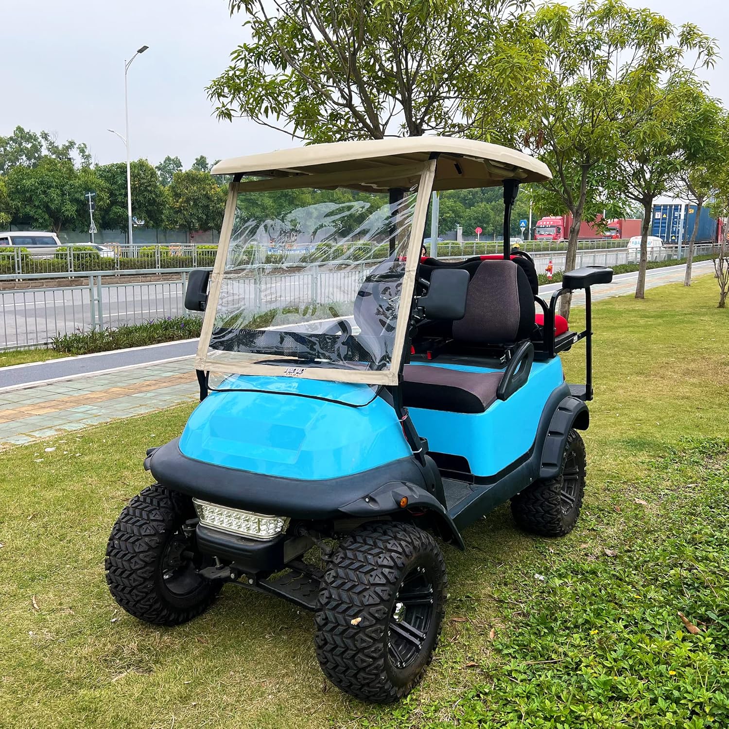 10L0L Golf Cart Windshield for Club Car Precedent, Portable Foldable PVC Clear Windshield