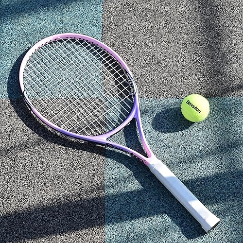 Miniatura 5 de Senston Raqueta de tenis para niños y niñas de 19 pulgadas, 23 pulgadas, 25 pulgadas, raquetas de tenis con cubierta de raqueta