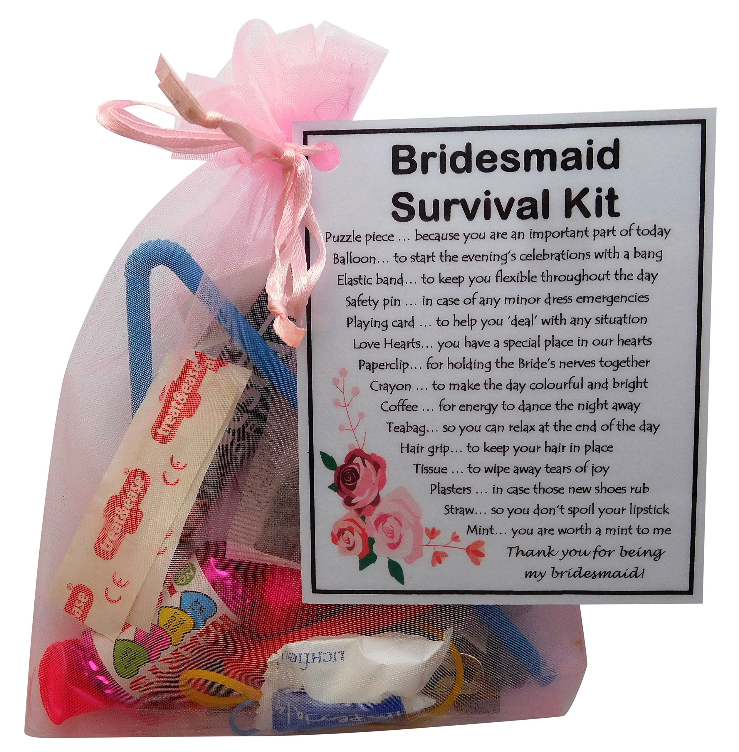 Smile Gifts Uk Bridesmaid /Maid Of Honour Survival Kit Gift - Gift, Maid Of Honour Gift, Wedding Party Gift (Bridesmaid)