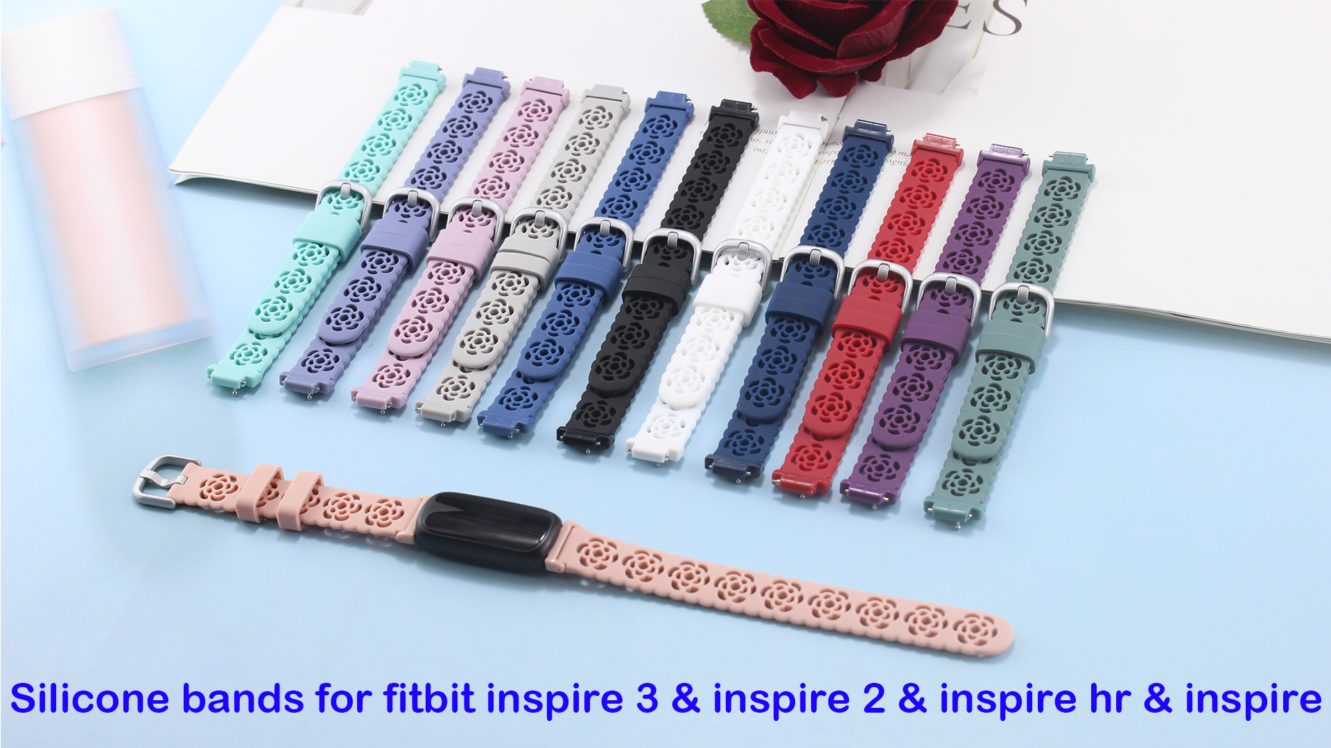 Silikonarmband (Größe S) Für Fitbit Inspire & Inspire 2 – Rotes Sportband, Weich & Wasserabweisend