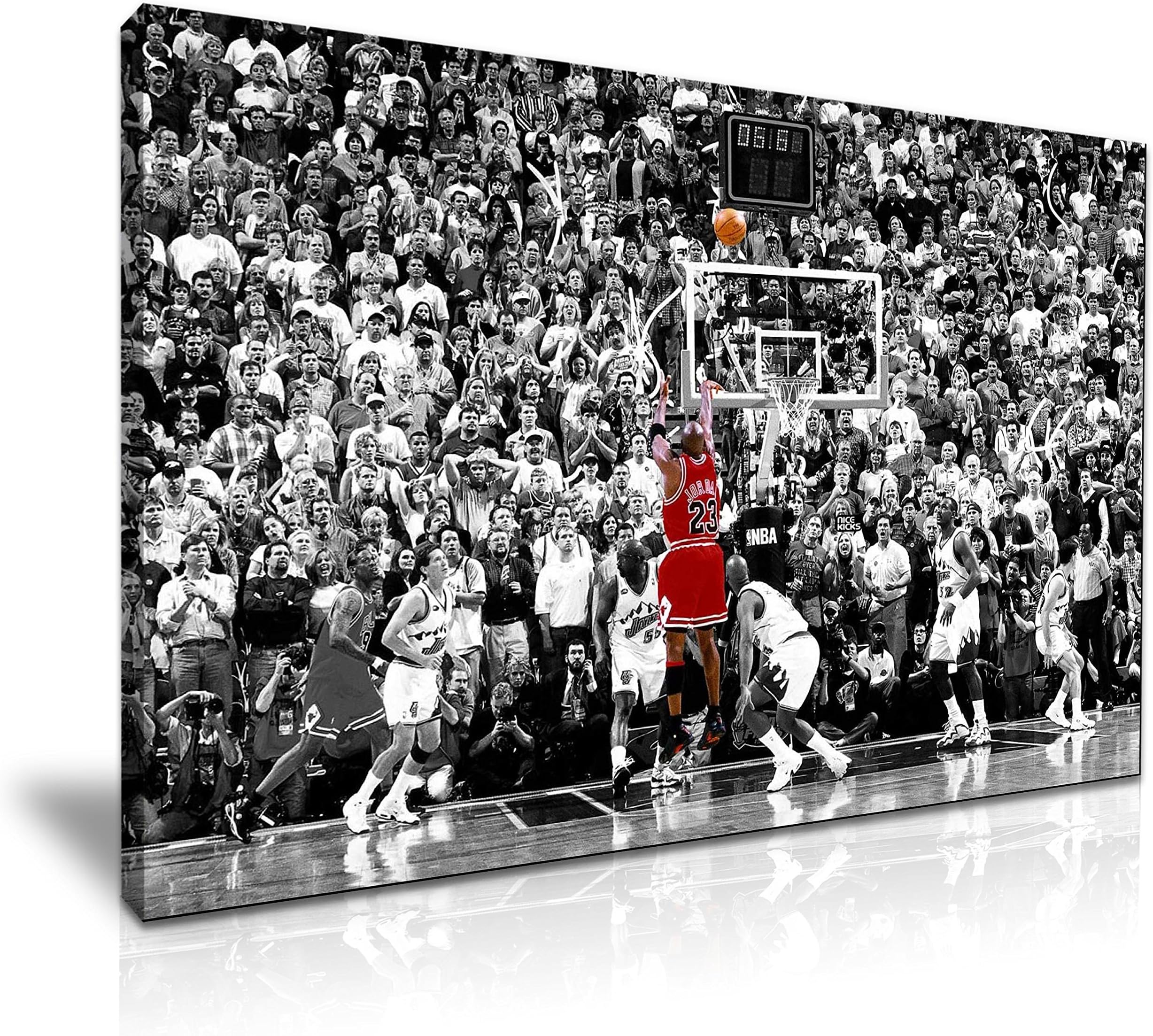 Michael Jordan Basketball Legend Canvas Modern Wall Art - For NBA Basketball Fan Home Gym Office Decoration (L: 76cm x 50cm)
