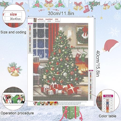 Miniatura 9 de Kits de pintura de diamantes de Navidad, kits de arte de diamantes de invierno para adultos, pintura de arte de diamante 5D en trineo de conejos,