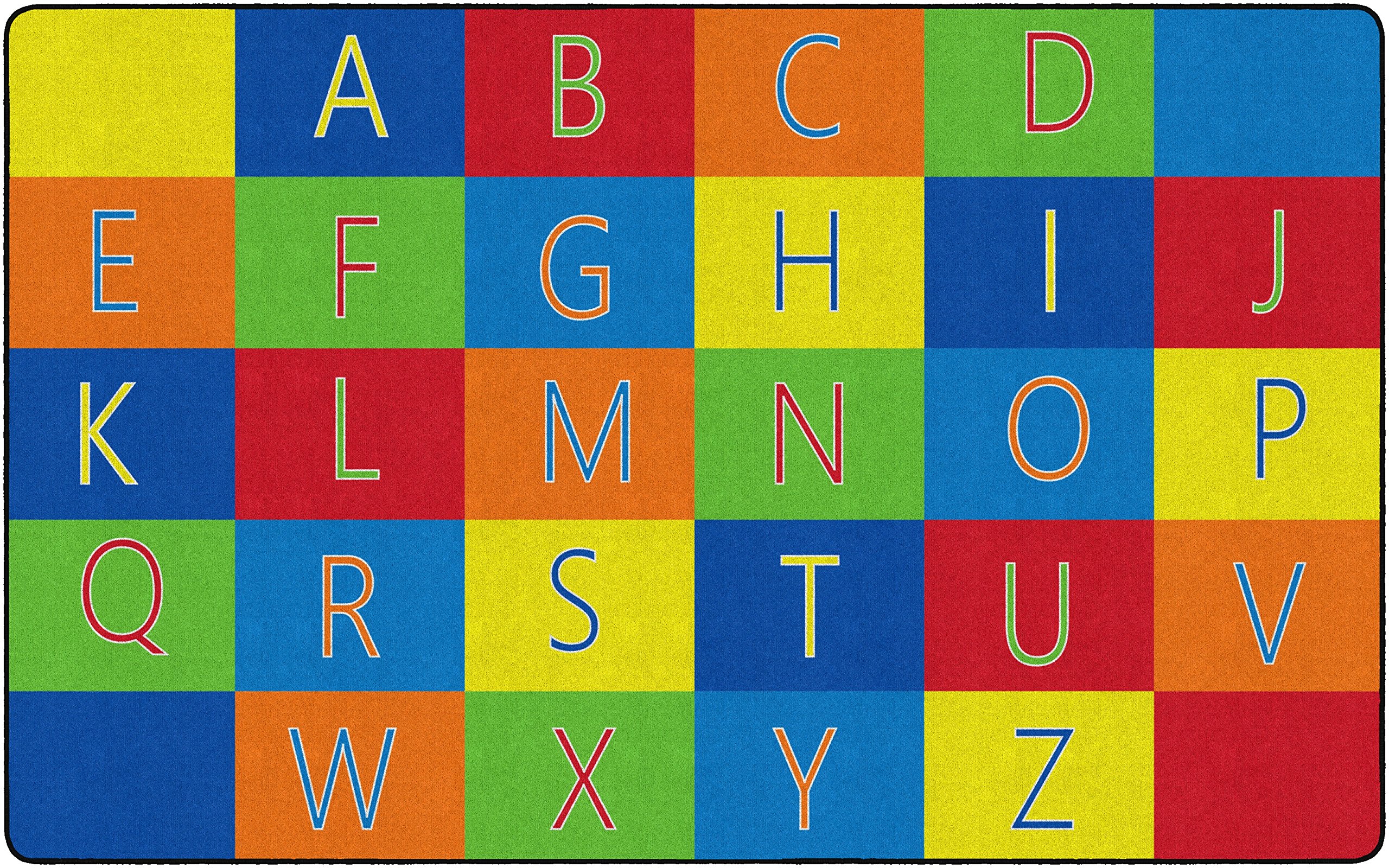 Flagship Carpets Alphabet Seating Multicolor Rug for Home Learning Area or Classroom Mat, Kids Room or Playroom Carpet, 7'6