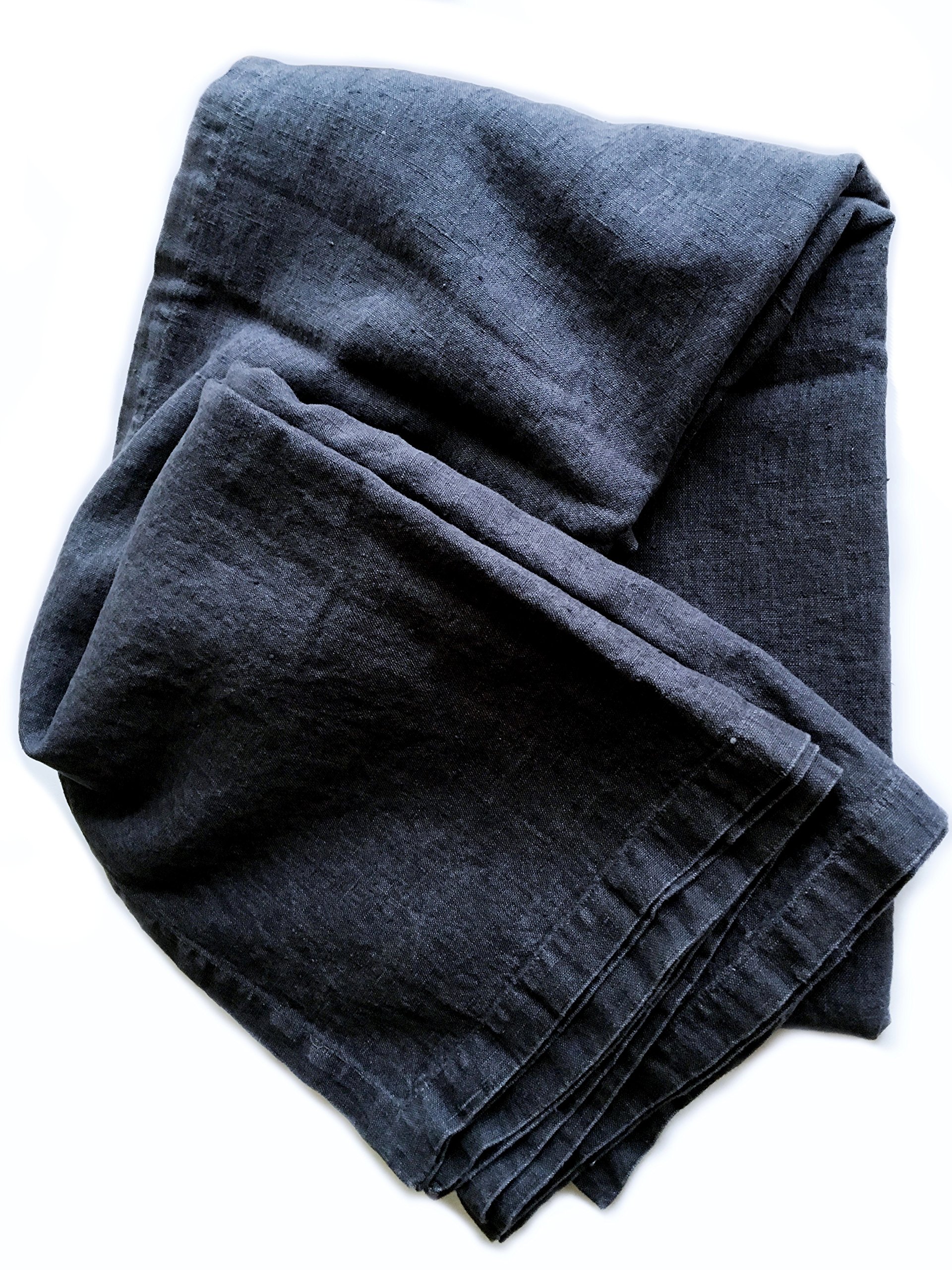 JOWOLLINA Bettüberwurf Tagesdecke Rasa aus 100% Leinen Stonewashed (Anthrazit, 250x275 cm)