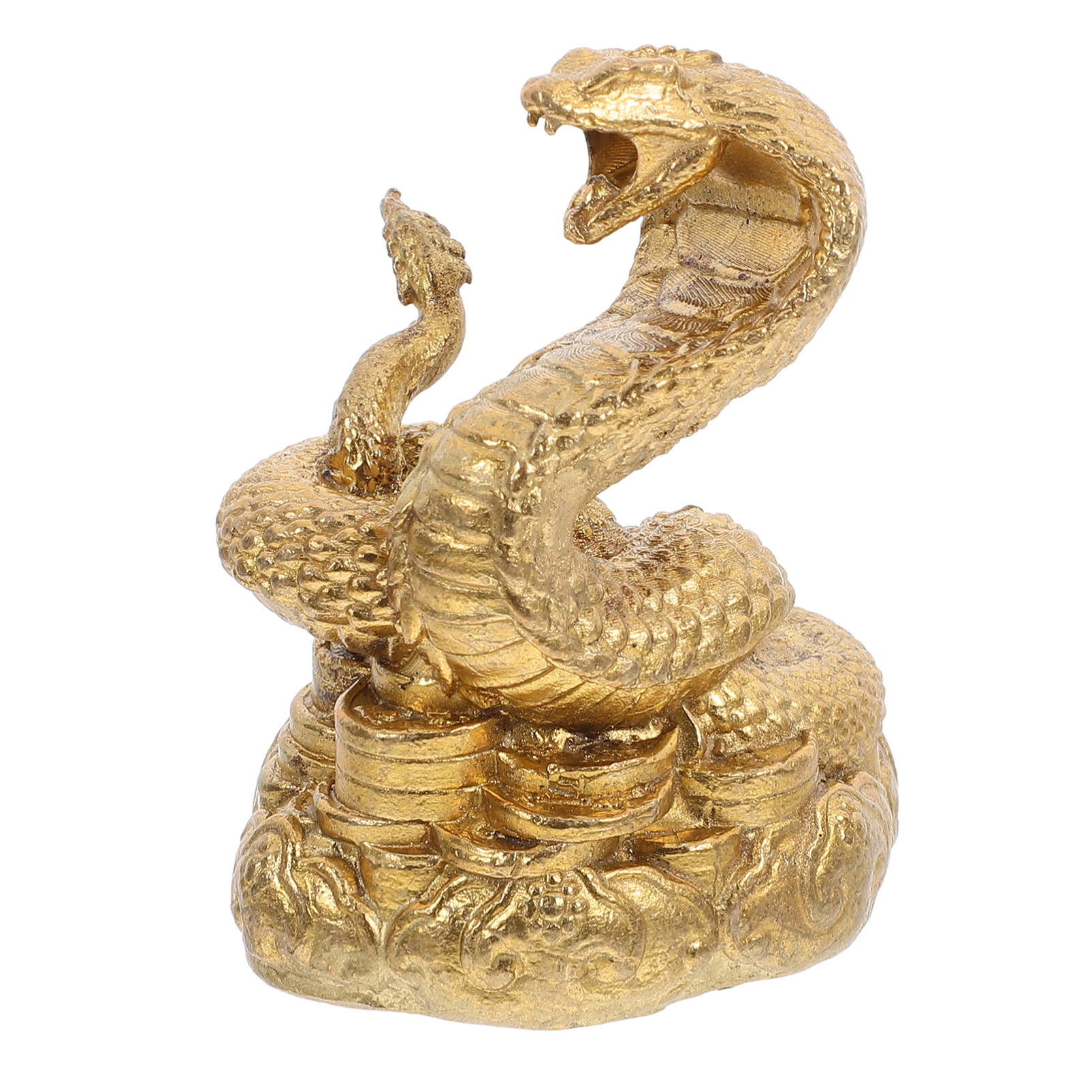 BRASSTAR Brass Feng Shui Chinese Royal Dragon Golden Statue 5.7(L) Luck & Success Home Décor Sculpture Gift Collectible Ornament PTZY018