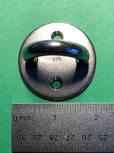 Miniatura 2 de US Stainless 4 piezas de acero inoxidable 316 redondo almohadilla ojo 516" 0.315 in (2" 1.969 in diámetro) grado marino