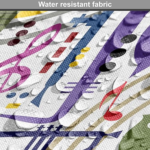 Miniatura 83 de Lunarable - Tela para amantes de perros de The Yard, patrón divertido de animales de dibujos animados en posiciones caprichosas estirando y Beige y