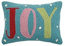 Peking Handicraft 31HRS2013C16OB Joy Hook Wool Lumbar Pillow, Multicolored