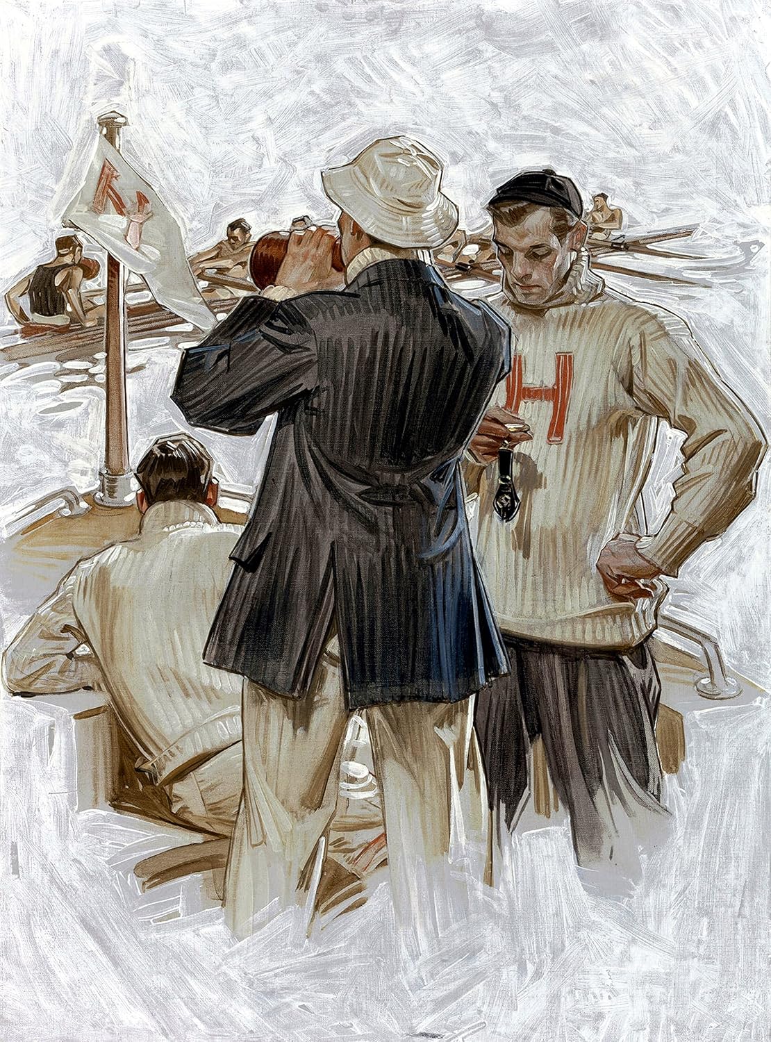 Harvard Crew Team J. C. Leyendecker Art Print 8 in x 10 in Unmatted, Unframed