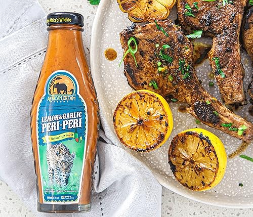 Miniatura 7 de African Dream Foods - Salsa picante Peri-Peri de limón y ajo  Salsa picante totalmente natural  Botella de 5 onzas líquidas