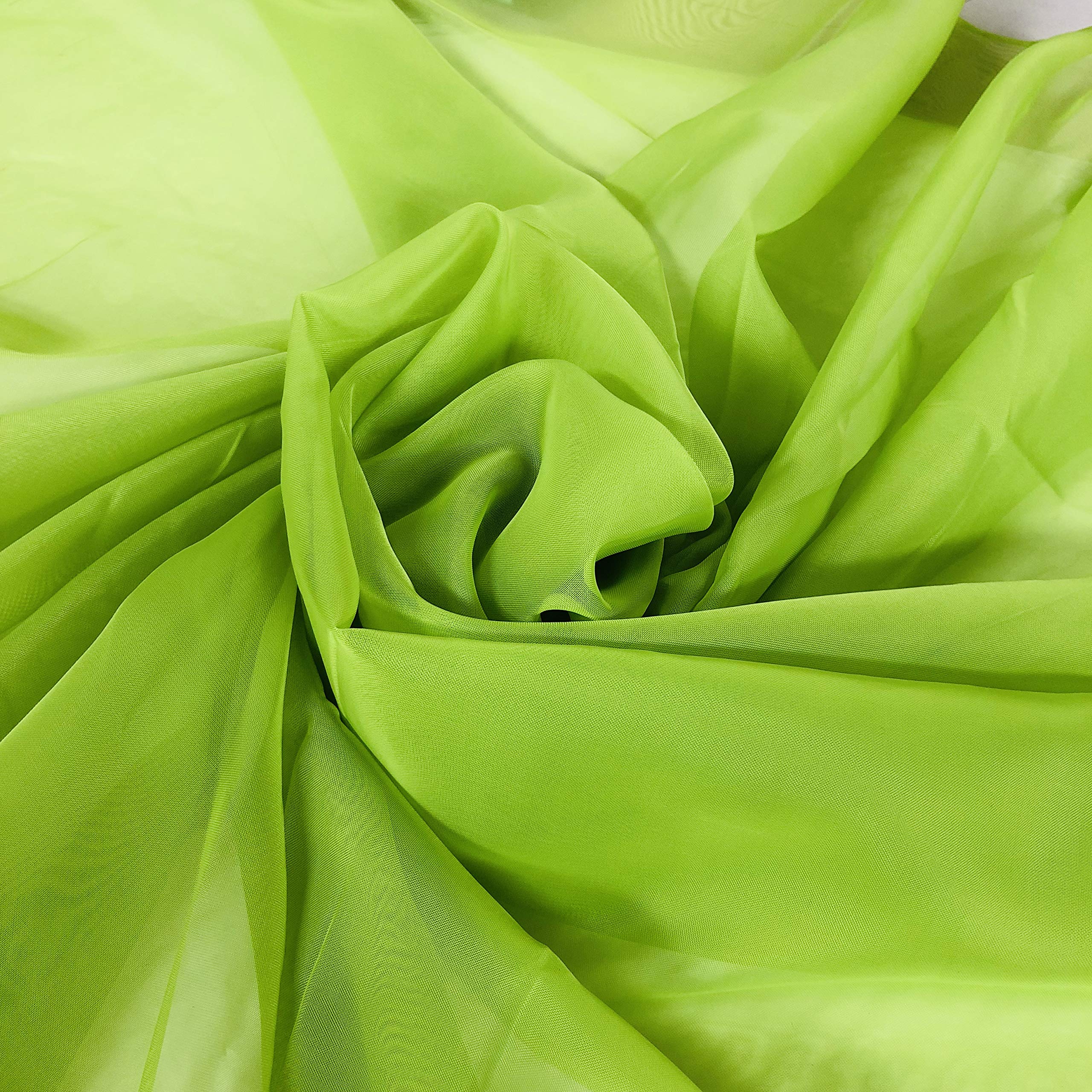 Megachest Wedding Voile Fabric 58 Inches Wide DIY Material (Apple Green, 10 Meters Long) — image 1