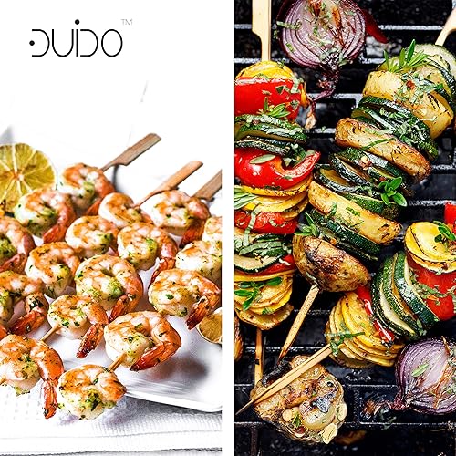 Miniatura 6 de Pinchos de bambú palitos de madera  (paquete de 220  7 pulgadas), brochetas ecológicas para barbacoabarbacoa Kebab aperitivos fruta Kabob Fondue