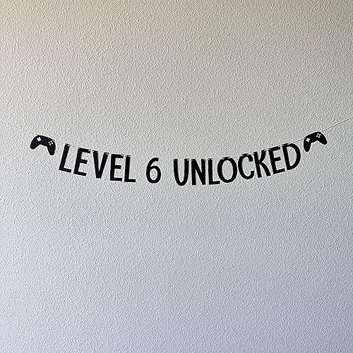 Miniatura 2 de Level 6 Unlocked, 6th Birthday Banner, Gamer Birthday Banner, Gamer Birthday Decorations, Sixth Birthday