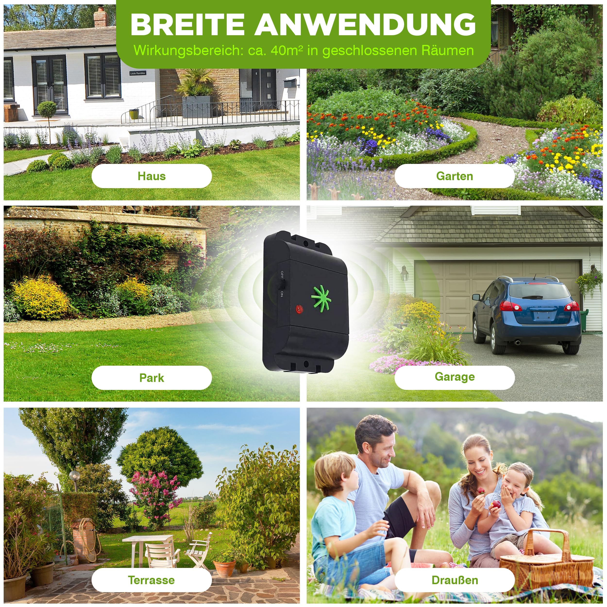 ISOTRONIC Ultraschall Tierabwehr zum Katzen & Hunde vertreiben – Katzenschreck für Scheune, Garten, Auto & Garage – batteriebetriebener Hundeschreck mit 40m² Wirkungsbereich (2 Stück)