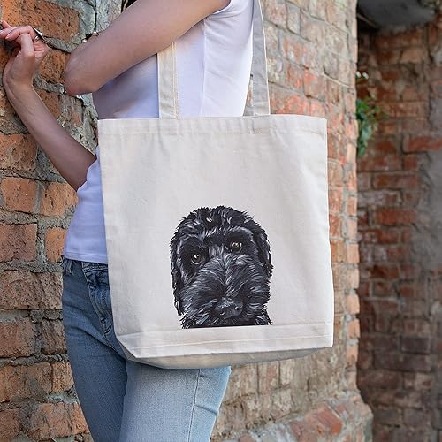Miniatura 2 de Labradoodle Tote Bag - Black Labradoodle Lover Gift - Labradoodle Golden Doodle Totes -Handmade Totes - Gifts for Mom - Labradoodle Canvas Totes -
