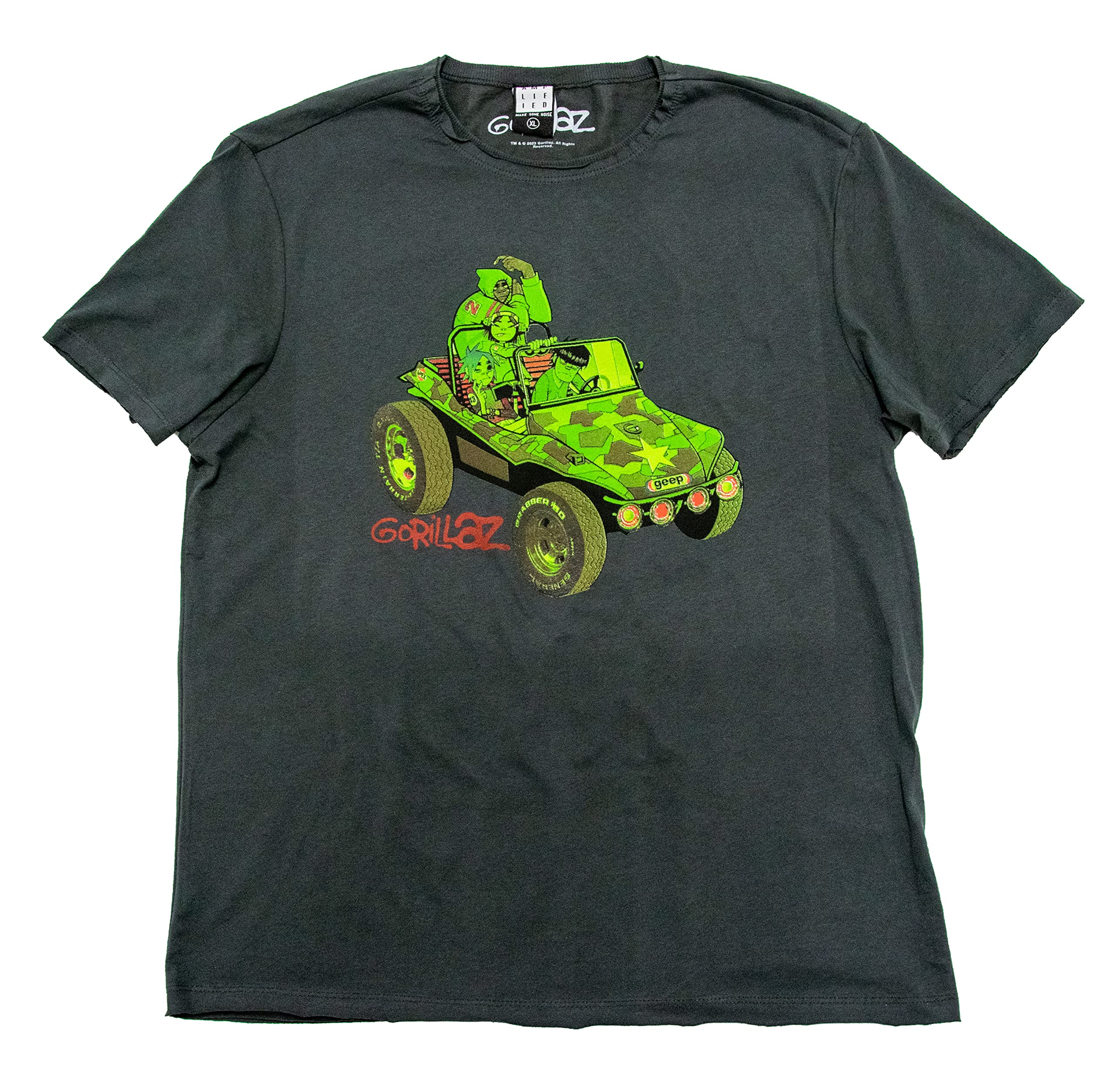 Amplified T-shirt Gorillaz Jeep pour homme, charbon