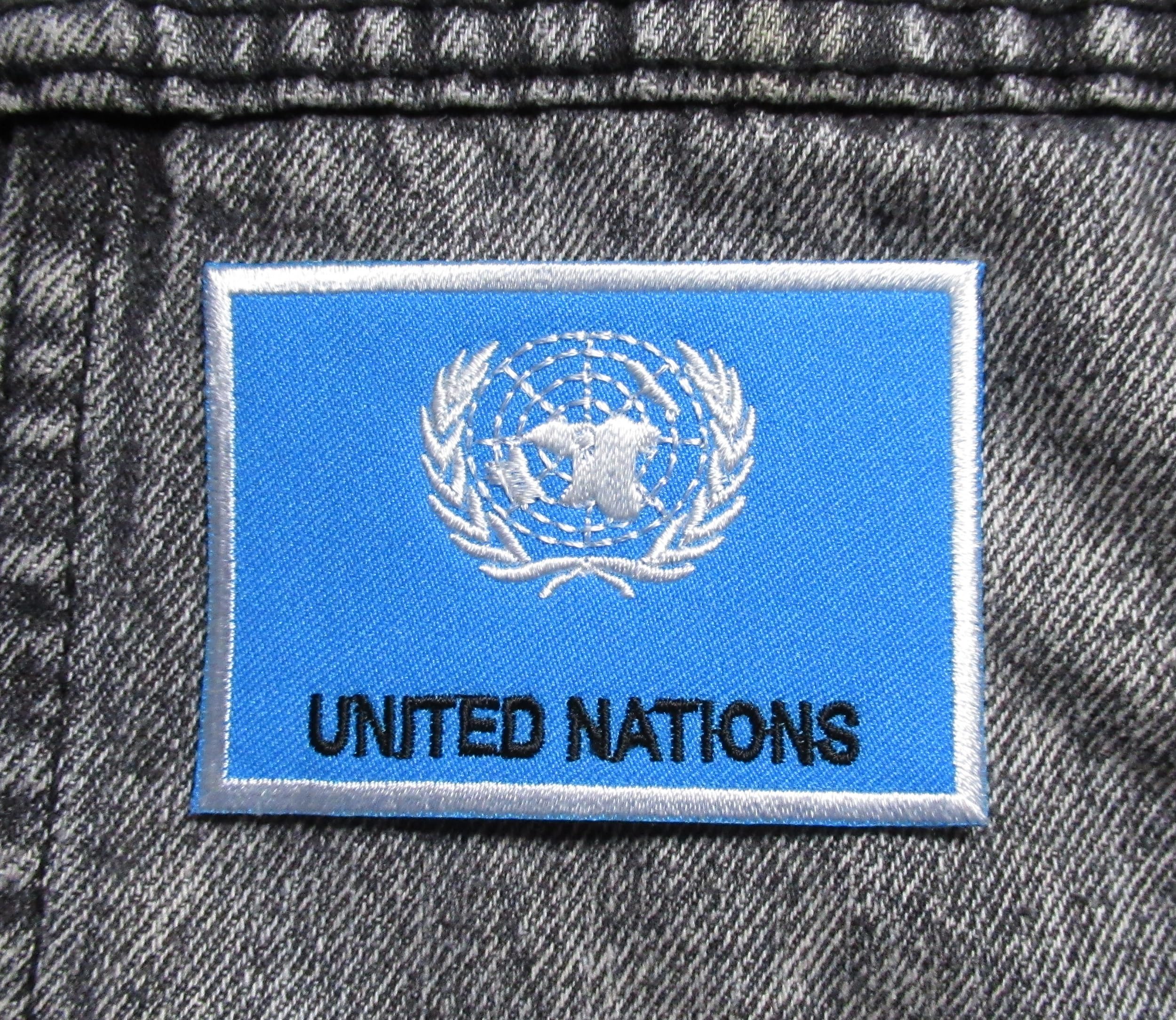 2 Pièces Patch Drapeau Nations Unies UN - Broderie Tactique Militaire Crochet Et Boucle
