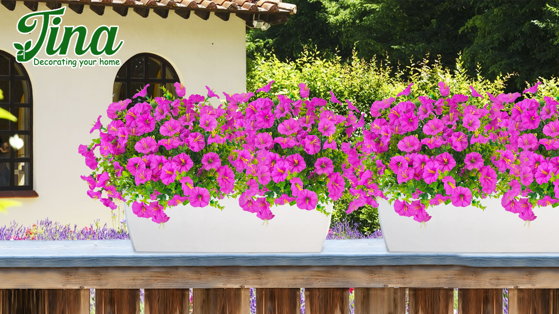 6 Mazzi Di Fiori Artificiali Colorati In Seta UV Resistant - Finti Fiori Per Esterni, Decorazione Da Balcone, Finestra, Giardino E Matrimoni - 4