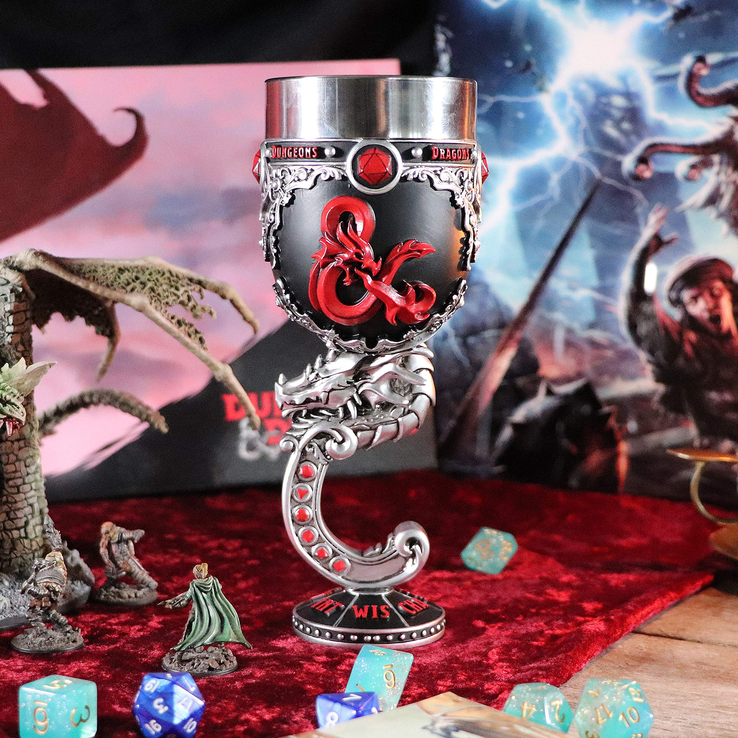 Nemesis Now Dungeons & Dragons Fantasy Rollenspiel Stanzform D20 Kelch, Kunstharz, Schwarz, 1.25 picometer