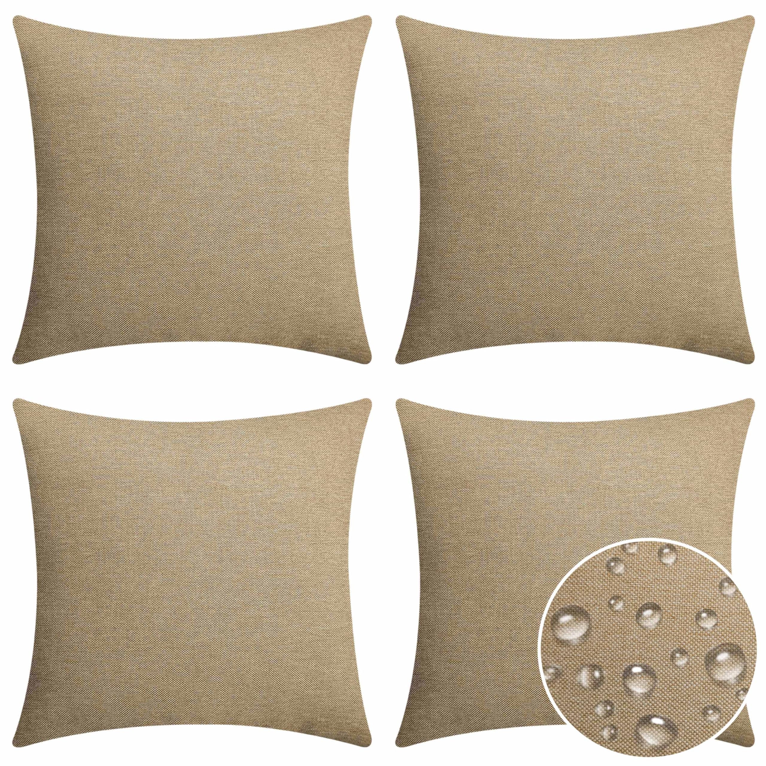 Housses de coussin en lin ternes ? Rénovez votre salon de jardin avec ce lot de 4 Home Brilliant