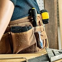 Vista 4 de Texas Canvas Wares Delantal de herramientas, delantal de cintura, cinturón de herramientas Delantal de trabajo resistente de lona encerada, 11