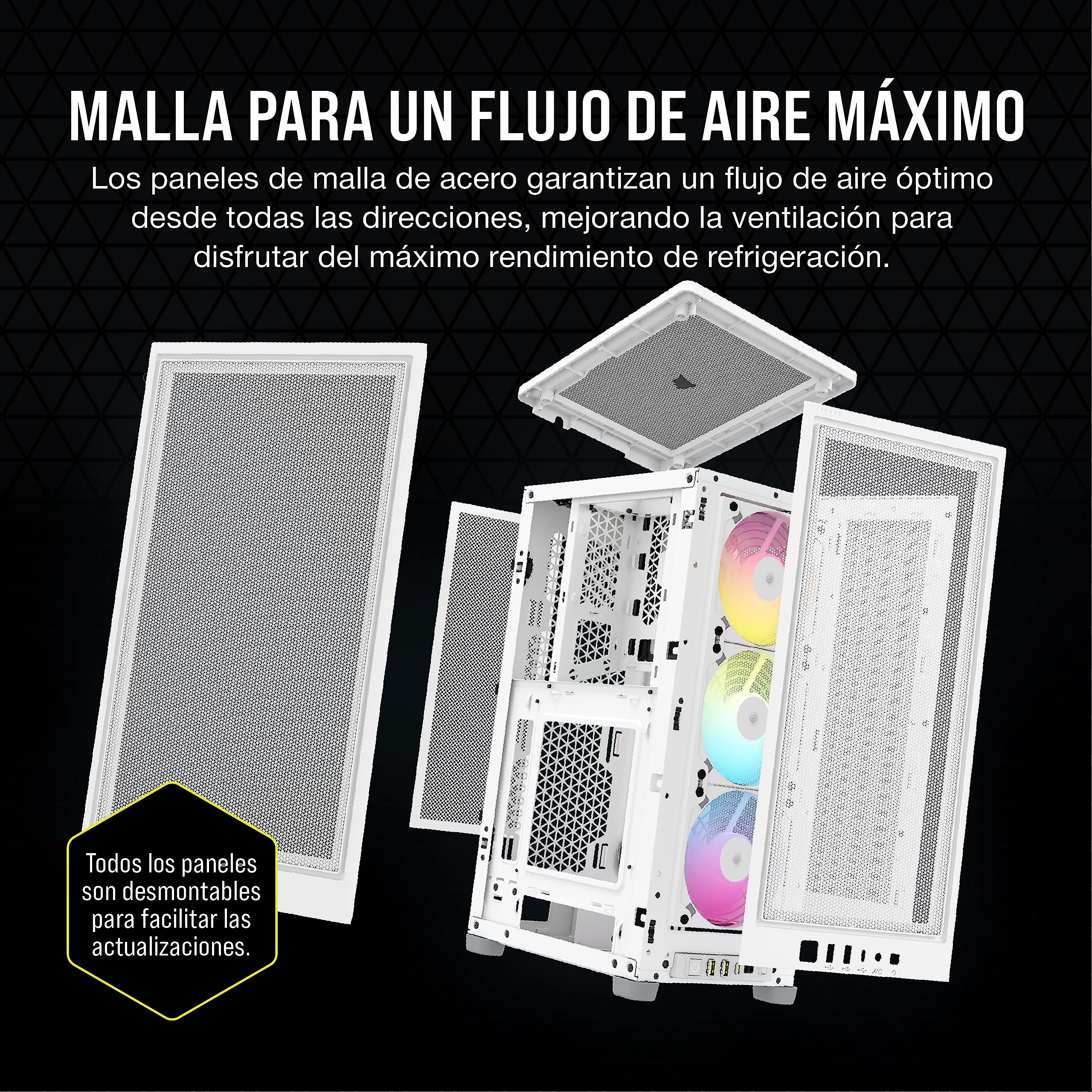 Boitier PC - CORSAIR - iCUE 2000D RGB Airflow - Mini ITX - 3 ventilateurs AF120 RGB SLIM inclus - Blanc - (CC-9011247-WW)