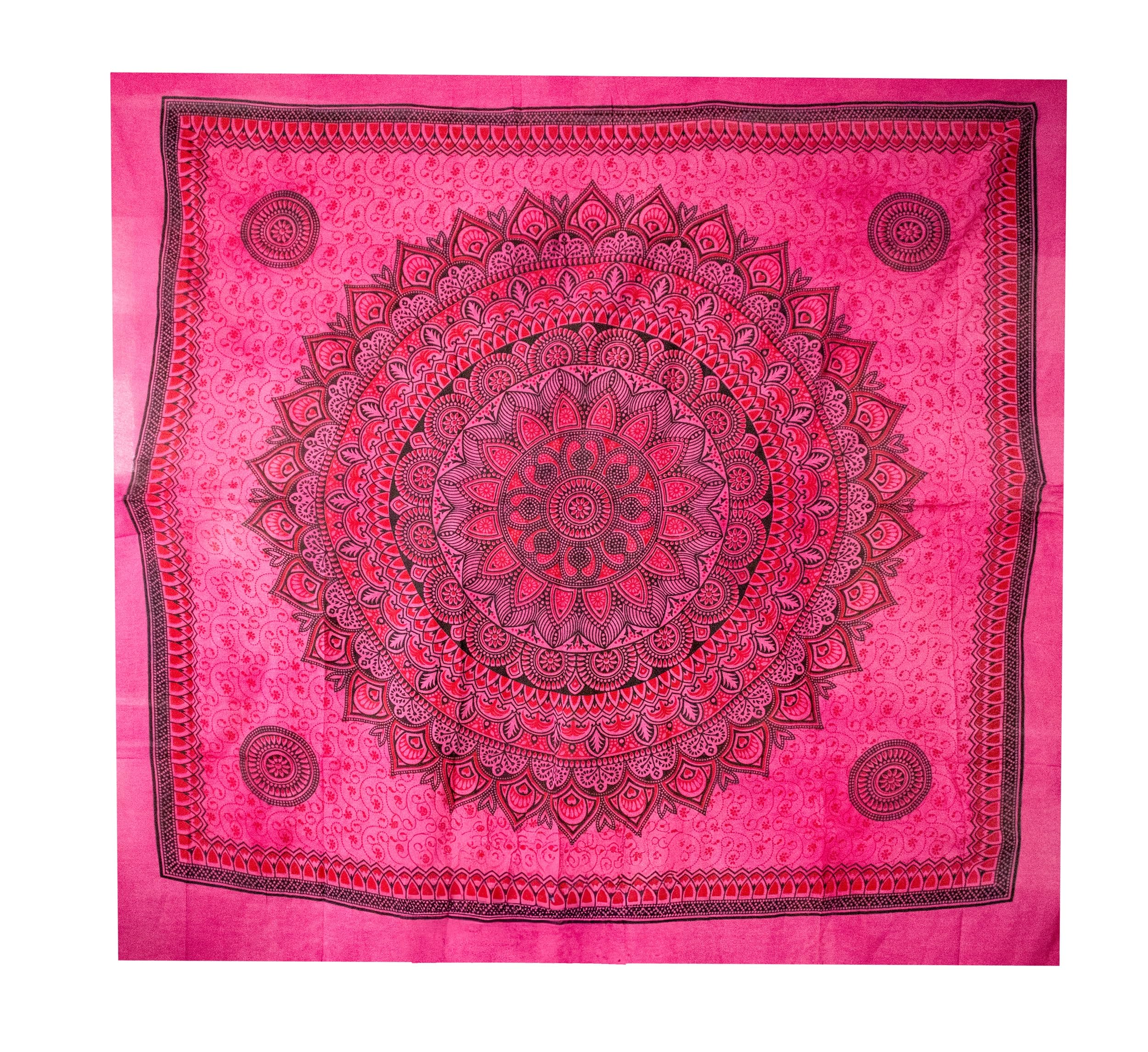 BRICOMIRAS Toalla de Playa Grande antiarena con diseños Mandala | Ideal como Manta, Pareo y Toalla Grande para la Playa o Piscina | Espaciosa y Repelente a la Arena (1und Rojo-Negro, 240x210cm)