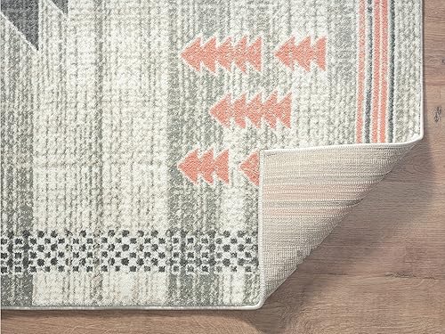 Miniatura 9 de Abani Porto PRT110C Southwestern - Alfombra con estampado tribal color crema y rosa (6 x 9 pies)