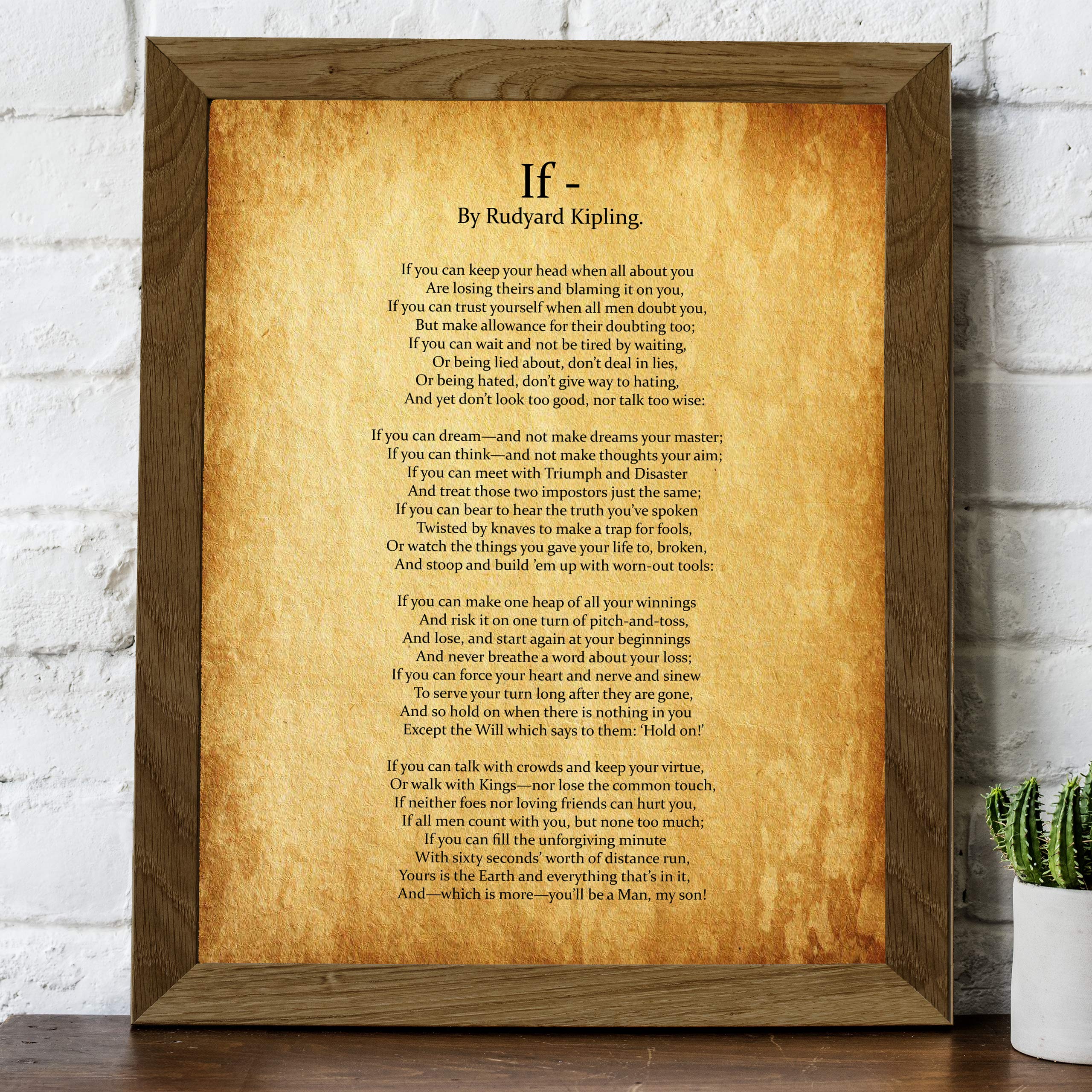 "IF You Can Keep Your Head"- Rudyard Kipling Poem Page Print-8 x 10 ...