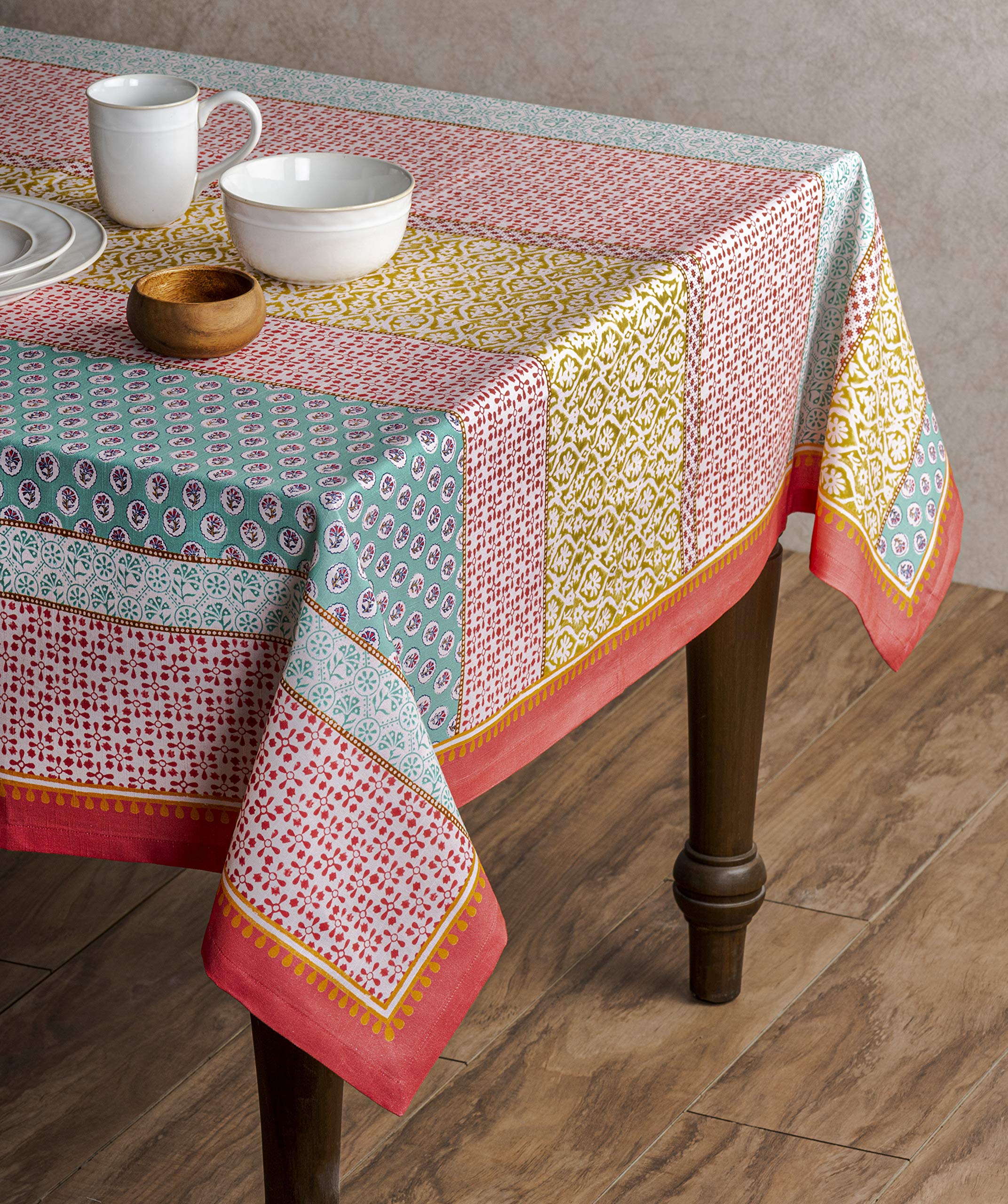 Maison d' Hermine Provence 100% algodón Mantel de Pascua para comedor de cocina | Mesa | Decoración | Fiestas | Bodas | Primavera/Verano (Cuadrado, 137 cm x 137 cm) | Reutilizable, para uso diario, para comer, fiestas, festivas y primavera y verano - Prov