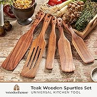 Vista 2 de Spurtle Set, Teak Spurtle Spatula Set of 5 - Spurtles Kitchen Tools Wooden – Non Stick Cookware for Serving, Stirring, Mixing, Scraping, Scooping By