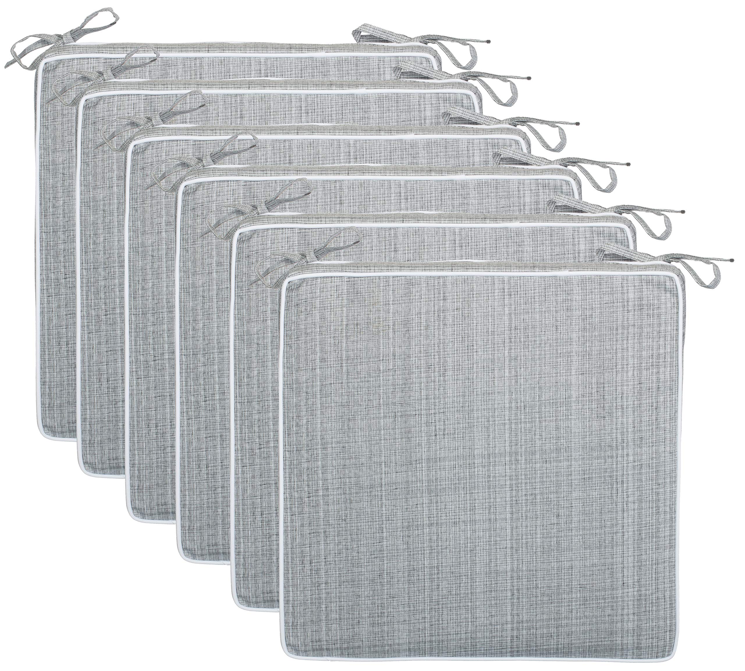 Coussins de chaise 40x40 cm gris clair Brandsseller lot de 6 galettes aspect lin