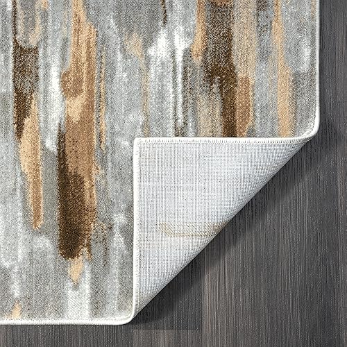 Miniatura 8 de Abani Rugs - Alfombra abstracta contemporánea gris y marrón, estilo contemporáneo, colección Porto, hecha en Turquía, comodidad y construcción