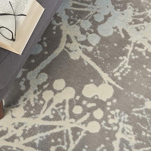 Miniatura 2 de Nourison Jubilant - Alfombra gris abstracta de 4 x 6 pies, fácil de limpiar, no se desprende, dormitorio, sala de estar, comedor y cocina (4 x 6)