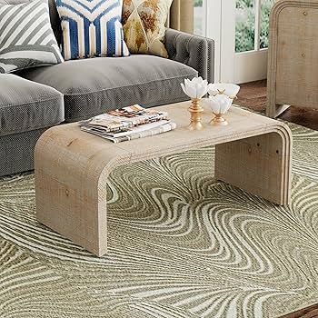 【cornice】COFFEE TABLE Amazon.com: HanStrong Coffee Table with Curved Art Deco