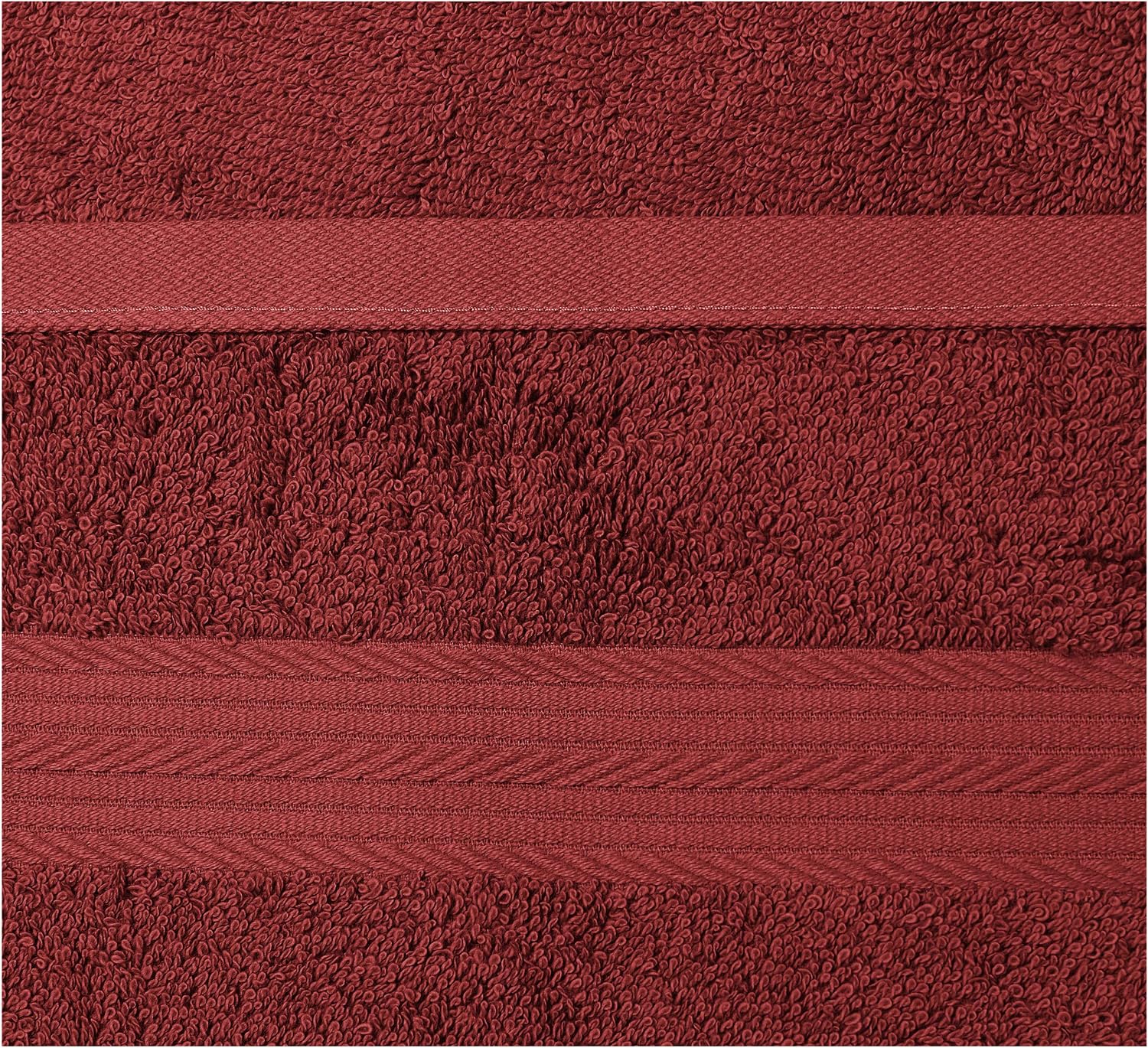 Amazon Basics Fade-Resistant Cotton Hand Towel - 6-Pack, Crimson